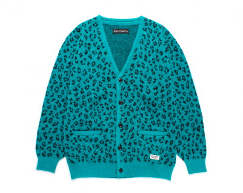 WACKO MARIA/拾ޥꥢ/LEOPARD JACQUARD MOHAIR KNIT CARDIGAN/쥪ѡɥ㥬ɥإ˥åȥǥ/BLUE