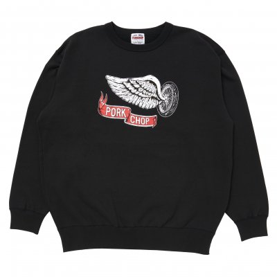 PORK CHOP/ݡå/MESSES/ޥ/FLYING WEEL  P SWEAT/BLACK