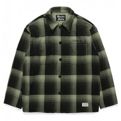 WACKO MARIA/拾ޥꥢ/CHECK FLEECE SHIRT JACKET ( TYPE-2 )/åե꡼ĥ㥱å/L-GREEN