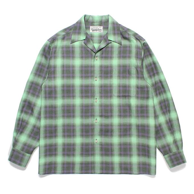 WACKO MARIA/ワコマリア/OMBRE CHECK OPEN COLLAR SHIRT L/S ( TYPE-2 )/オンブレチェック オープンカラーシャツ/GREEN - EMILIANO ONLINE SHOP｜RADIALL,DELUXE,WACKO MARIA /ラディアル,デラックス,ワコマリア通販