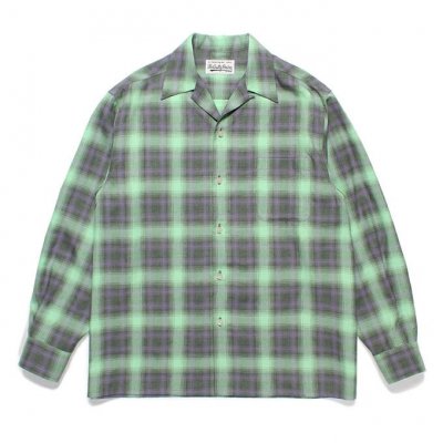 WACKO MARIA/拾ޥꥢ/OMBRE CHECK OPEN COLLAR SHIRT L/S ( TYPE-2 )/֥åץ󥫥顼/GREEN