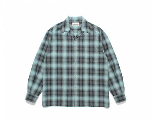 WACKO MARIA/拾ޥꥢ/OMBRE CHECK OPEN COLLAR SHIRT L/S ( TYPE-2 )/֥åץ󥫥顼/BLUE