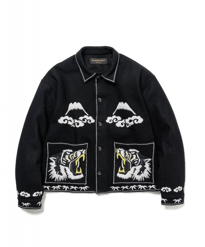 F-LAGSTUF-F/フラグスタフ/BLACK TIGER JACKET/ショート丈ブルゾン/BLACK - EMILIANO ONLINE  SHOP｜RADIALL,DELUXE,WACKO MARIA/ラディアル,デラックス,ワコマリア通販