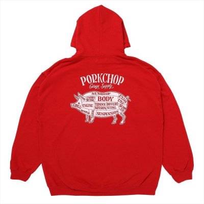 PORK CHOP/ݡå/PORK BACK HOODIE/ץȥåȥѡ/REDWHITE