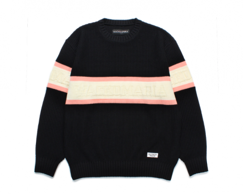 WACKO MARIA/拾ޥꥢ/LOGO JACQUARD KNIT SWEATER/㥬ɥ˥åȥ/BLACK