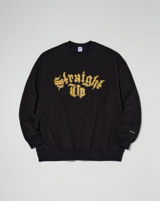 RADIALL/ǥ/The BONEZDragon Ash/Straight Up CREW NECK SWEATSHIRT L/S/롼ͥåå/BLACK