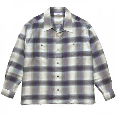 EXODUS//RAYON OMBRE CHECK SHIRT/졼󥪥֥å/PURPLE