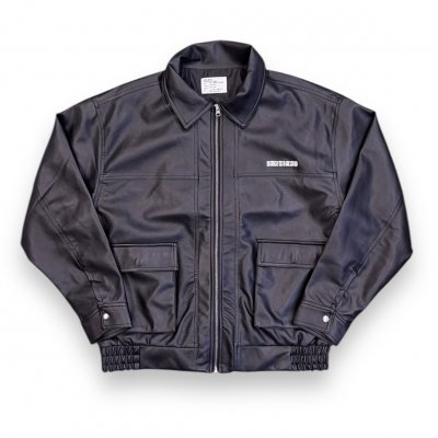 EMILIANO/ߥꥢ/Leather zip up blouson/쥶åץåץ֥륾/BLACK