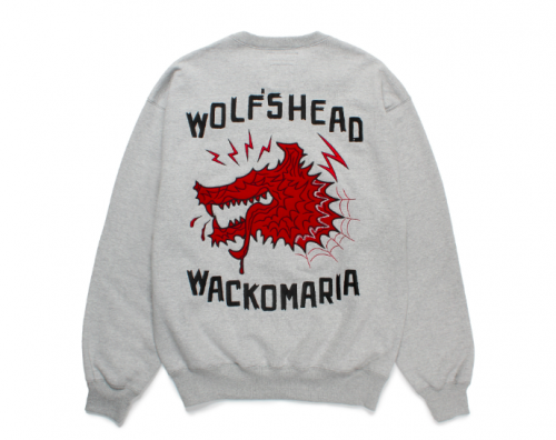 WACKO MARIA/拾ޥꥢ/WOLF'S HEAD / HEAVY WEIGHT CREW NECK SWEAT SHIRT/եإåɥإӡȥ롼ͥåå/GRAY