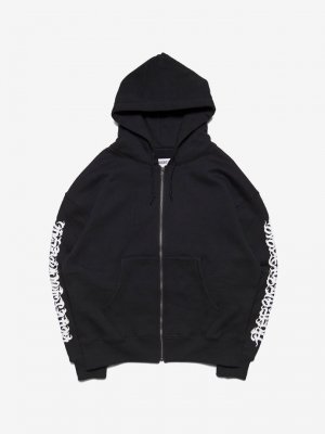 HAIGHT/إ/[CASPER] FLAMES LOGO ZIP HOODIE/åץѡ/BLACK