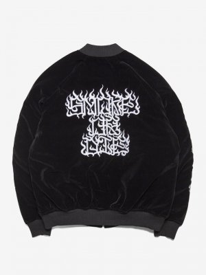 HAIGHT/إ/[CASPER] FLAMES LOGO VELOUR JACKET/٥㥱å/BLACK