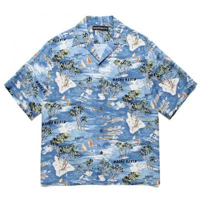 WACKO MARIA/拾ޥꥢ/HAWAIIAN SHIRT S/S/ϥ磻󥷥/BLUE