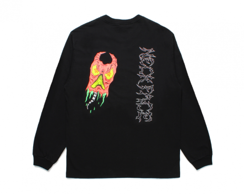 WACKO MARIA/拾ޥꥢ/NECK FACE / WASHED HEAVY WEIGHT CREW NECK LONG SLEEVE T-SHIRT (TYPE-2)/BLACK