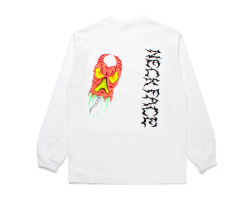 WACKO MARIA/拾ޥꥢ/NECK FACE / WASHED HEAVY WEIGHT CREW NECK LONG SLEEVE T-SHIRT (TYPE-2)/WHITE