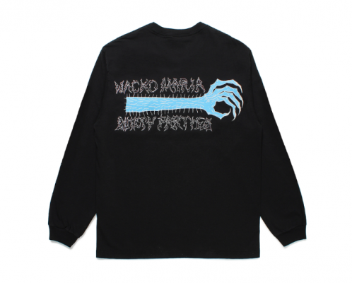 WACKO MARIA/拾ޥꥢ/NECK FACE / WASHED HEAVY WEIGHT CREW NECK LONG SLEEVE T-SHIRT (TYPE-1)/BLACK