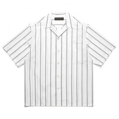 WACKO MARIA/拾ޥꥢ/STRIPED OPEN COLLAR SHIRT S/S ( TYPE-1 )/ȥ饤ץץ󥫥顼/BLACK