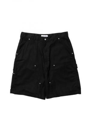 COOTIE/ƥ/ABYSS DYED DUCK DOUBLE KNEE PAINTER SHORTS/ӥɥå֥ˡڥ󥿡硼/BLACK