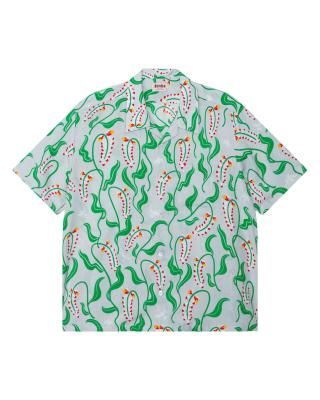 Eanbe アロハシャツ XS SNACK LILY / MOSS GREEN