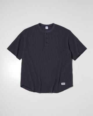RADIALL/ǥ/BIG WAFFLE HENLEY NECK SHIRT S/S/ӥååեإ꡼ͥå/INK BLACK