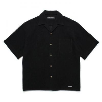 WACKO MARIA/拾ޥꥢ/SUMMER KNIT OPEN COLLAR SHIRT/ޡ˥åȥץ󥫥顼/BLACK