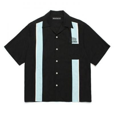 WACKO MARIA/拾ޥꥢ/MR BROTHERS CUT CLUB / SWITCHING SHIRT S/S/ߥ֥饶åȥ/å󥰥/BLACK