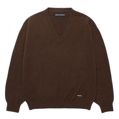 WACKO MARIA/ワコマリア/V NECK KNIT SWEATER/Vネックニットセーター/BROWN