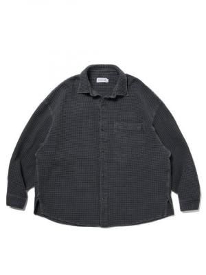 COOTIE/ƥ/PIGMENT DYED WAFFLE L/S SHIRT/ԥȥɥåե륷/BLACK