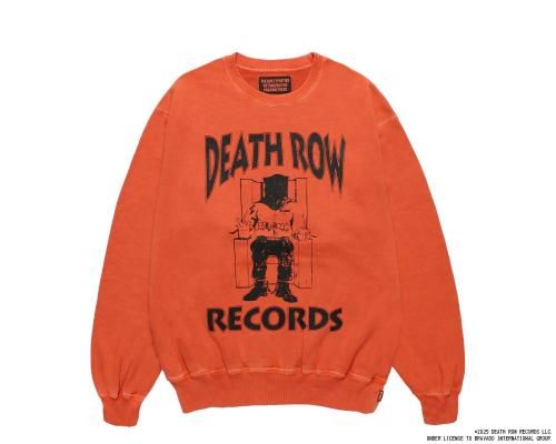 WACKO MARIA/拾ޥꥢ/DEATH ROW RECORDS/WASHED MIDDLE WEIGHT CREW NECK SWEAT SHIRT/ǥ쥳/ORANGE
