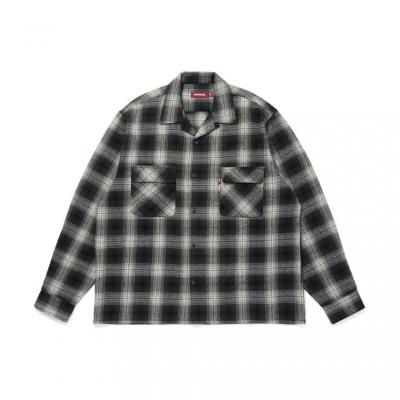 Hide and Seek/ハイドアンドシーク/Ombre Check L/S Shirt/オンブレチェック シャツ/BLACK