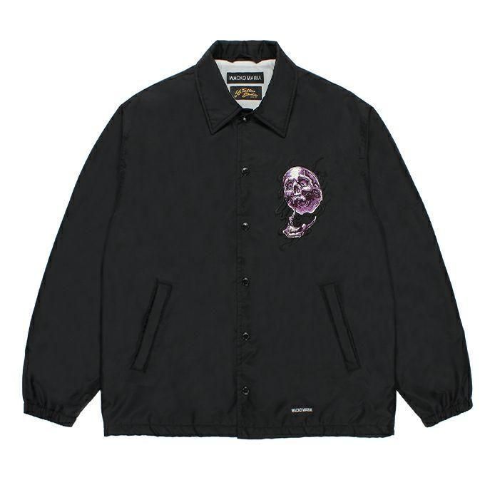 24SS ワコマリア × 56タトゥースタジオ コーチ ジャケット スカル 般若 ワコマリア「鬼スカル」をプリントしたスカジャン、56 タトゥー