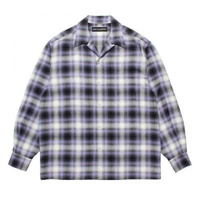 WACKO MARIA/拾ޥꥢ/OMBRE CHECK OPEN COLLAR SHIRT L/S ( TYPE-1 )/֥åץ󥫥顼/PURPLE