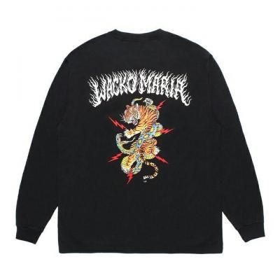 WACKO MARIA/拾ޥꥢ/TIM LEHI / WASHED HEAVY WEIGHT CREW NECK LONG SLEEVE T-SHIRT ( TYPE-1 )/BLACK