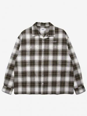 HAIGHT/إ/OMBRE CHECK OPEN COLLAR SHIRT/֥å/BROWN