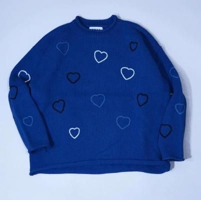 ChahChah/㡼㡼/CC HAPPY HEARTFULL ROLL NECK KNIT/ͥå˥å/BLUE