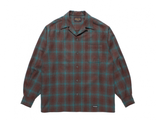 WACKO MARIA/拾ޥꥢ/PENDLETON/ڥɥȥWOOL OMBRE CHECK OPEN COLLAR SHIRT/륪֥졼å/BROWN-BLUE