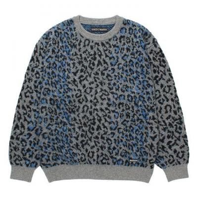 WACKO MARIA/拾ޥꥢ/LEOPARD MOHAIR JACQUARD KNIT SWEATER/쥪ѡɥإ㥬ɥ˥åȥ/GRAY