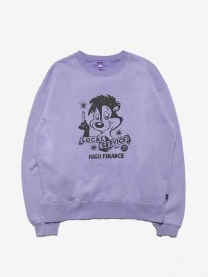 HAIGHT/إ/LOCAL SERVICE PIGMENT DYE SWEAT ft.GRINDLODGE/롼ͥåå/LIGHT PURPLE