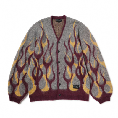 EVILACT/ӥ륢/FLAMES MOHAIR CARDIGAN/إǥ/BURGUNDY