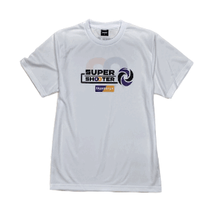半袖ドライTシャツ 「Supershooter」 ホワイトパープル
