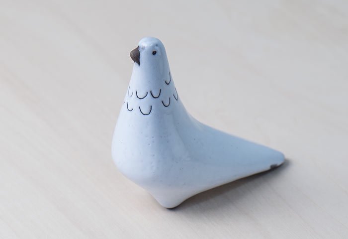 北欧で使われていた、陶器の鳥の置物（オブジェ）／ビンテージ／I0099 