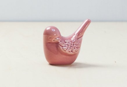 DECO（デコ）/ 陶器のピンク色の鳥の置物 / スウェーデン / ビンテージ / I0114