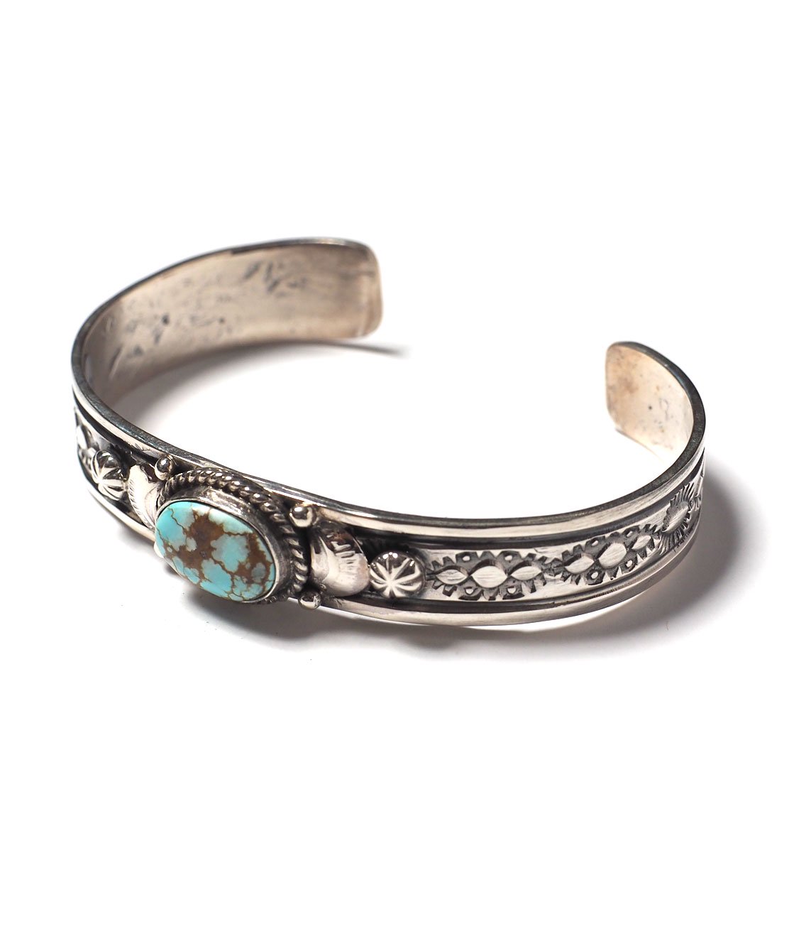 INDIAN JEWELRY】NAVAJO SILVER/TURQUOISE BANGLE 