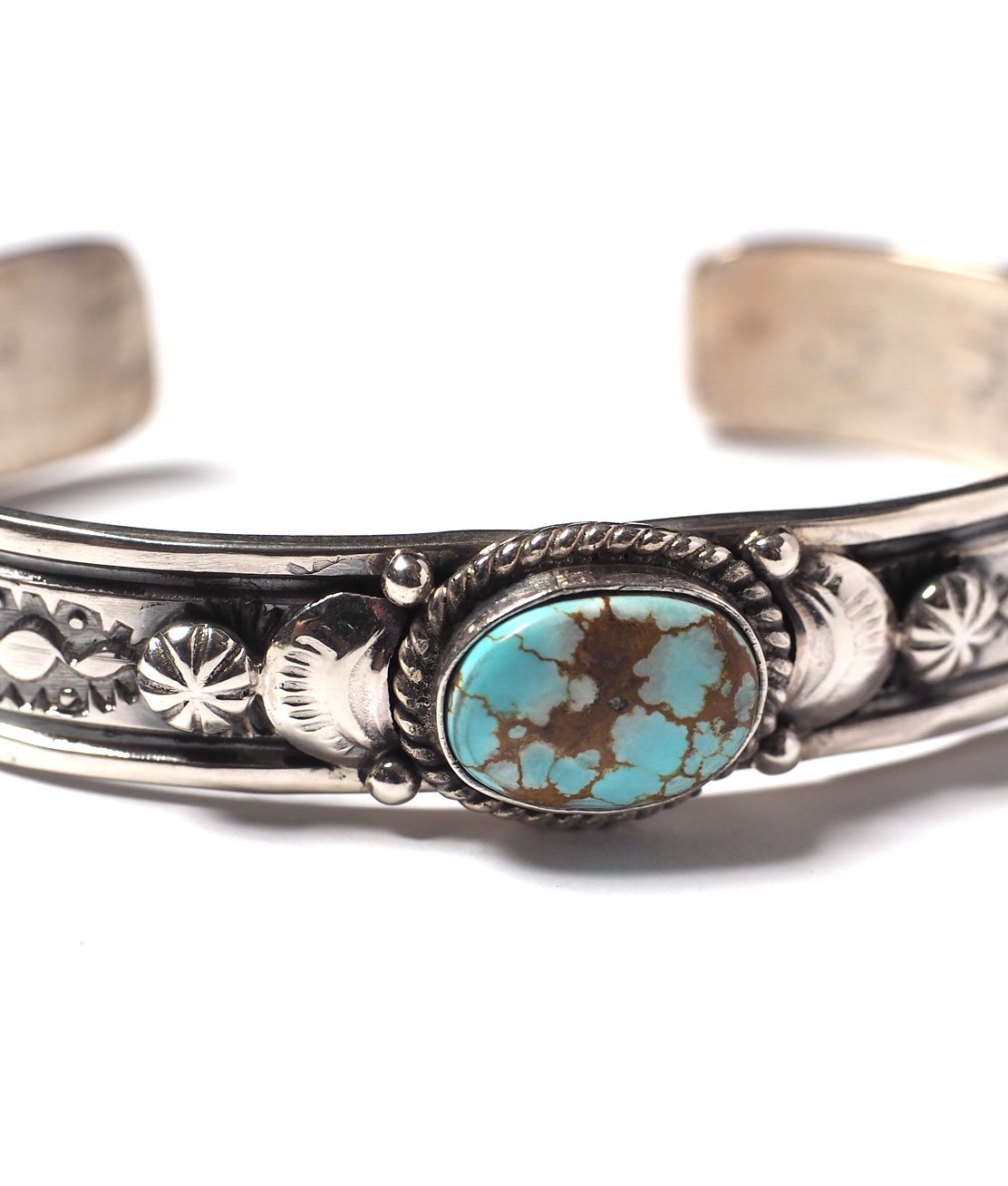 INDIAN JEWELRY】NAVAJO SILVER/TURQUOISE BANGLE 