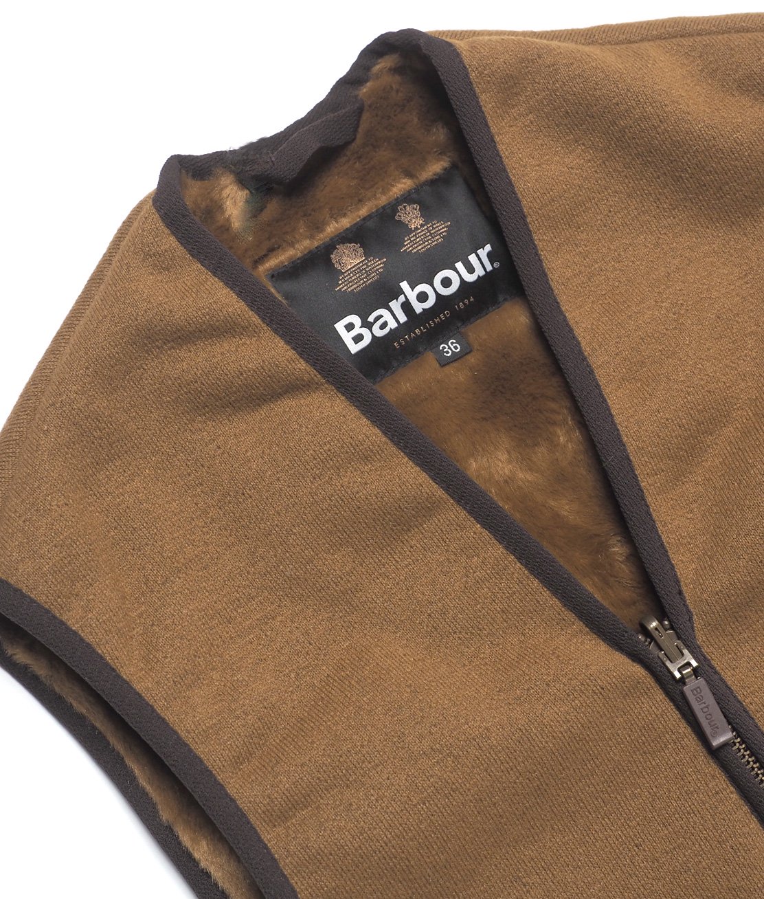 BARBOUR】MLI0004 WARM PILE WAISTCOAT ZIP-IN LINER - BROWN ライナー