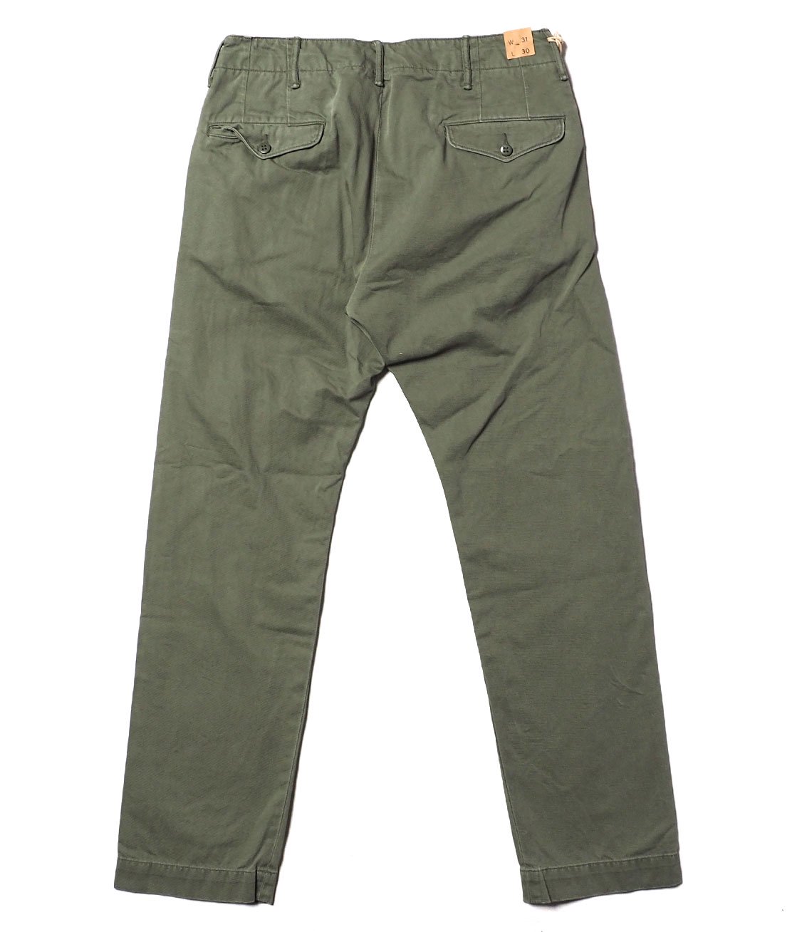 RRL】OFFICER'S FLAT FRONT CHINO (w32 - w34) - OLIVE チノ パンツ