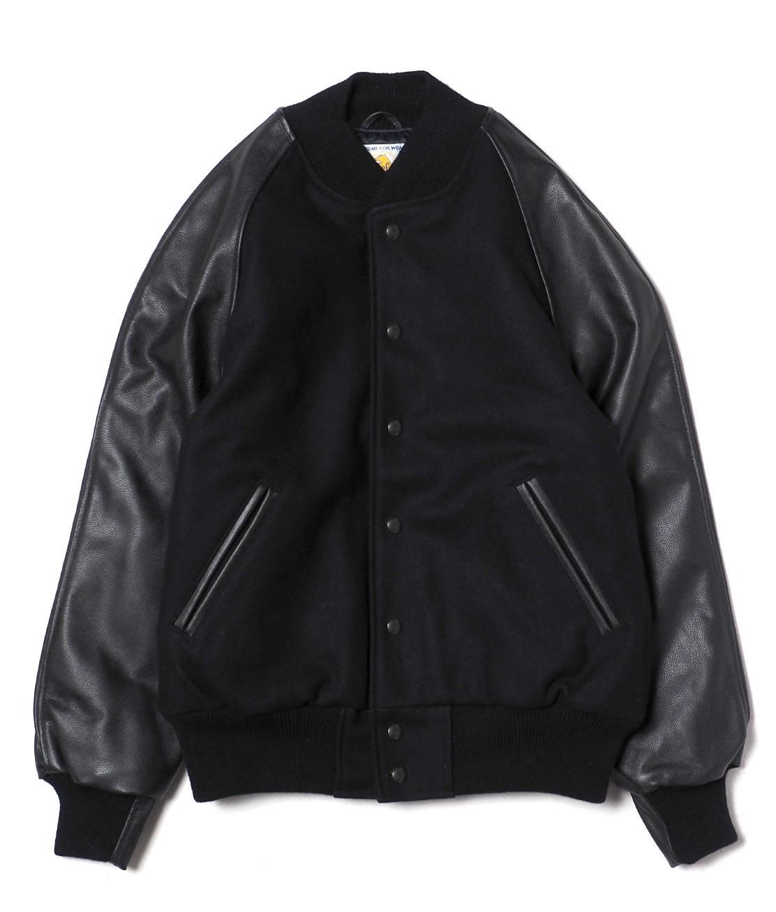 GB SPORT】MELTON x LEATHER SLEEVE VARSITY JACKET 