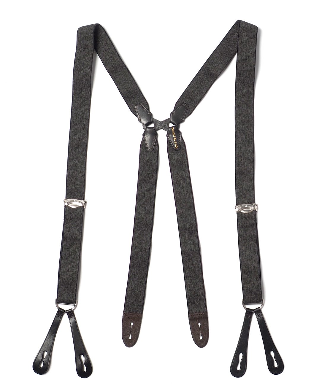 RRL】WARREN STRETCH JASPE SUSPENDER - CHARCOAL GREY サスペンダー