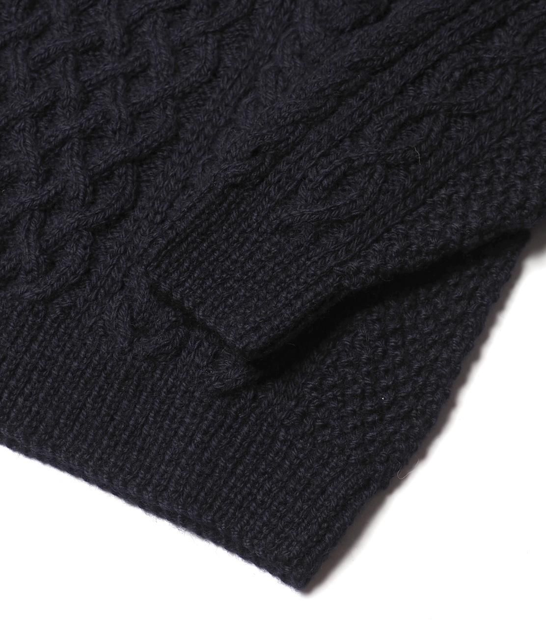 INVERALLAN】1A CREW ARAN - NAVY インバーアラン アラン INVERALLAN】1A CREW ARAN - NAVY インバーアラン アラン