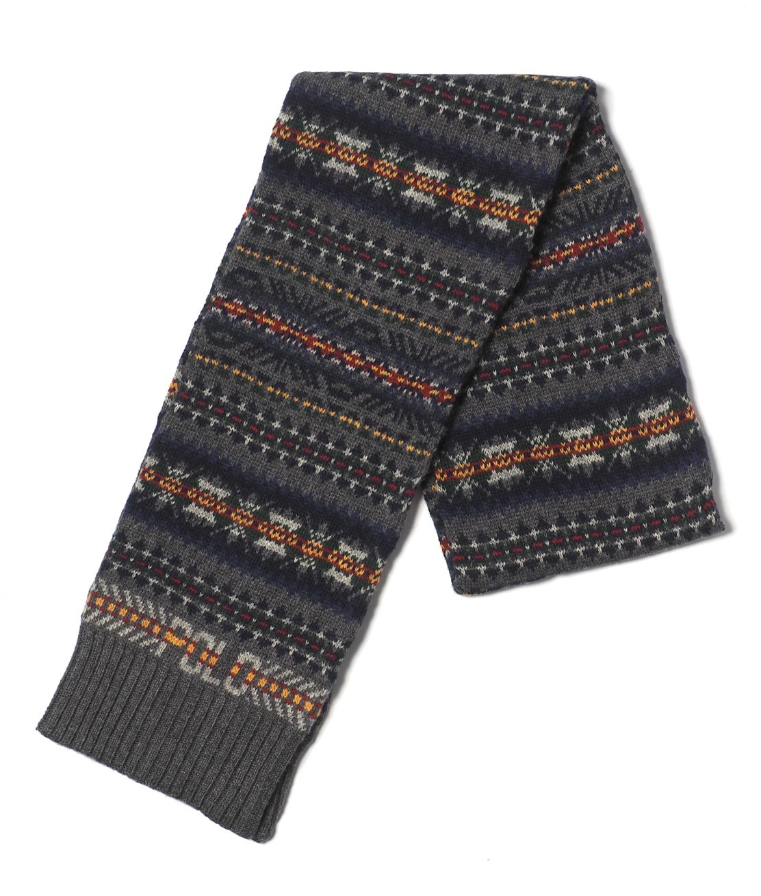 Ralph Lauren】FAIRISLE POLO SCARF - GREY MULTI マフラー スカーフ