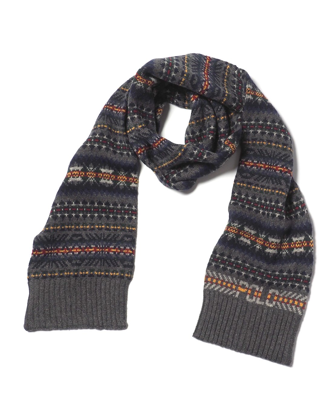 Ralph Lauren】FAIRISLE POLO SCARF - GREY MULTI マフラー スカーフ